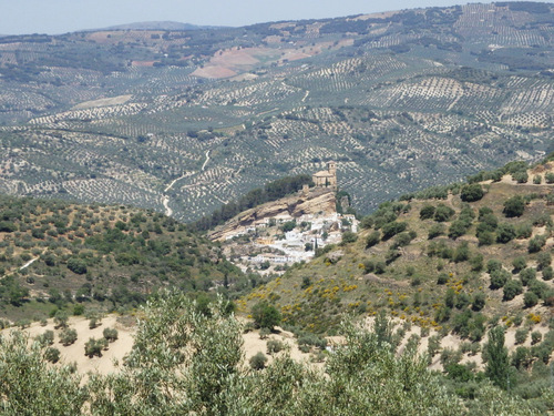 A little community whose watch tower was converted to a church.